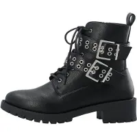 Bianco Botines con cordones 'PEARL' negro