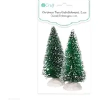 Crelando Árboles de Navidad verdes decorativos, 8 cm, paquete de 2 unidades.