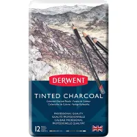 Derwent Lápiz De Carbón Vegetal De Color Caja Metálica 12 Unidades
