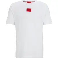 HUGO para hombre. 50447978 Camiseta Diragolino blanco (S), Casual, Algodón, Manga corta, Sostenible, outlet 2026.