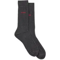 HUGO Calcetines gris oscuro / rojo