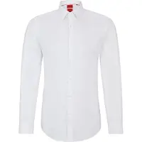 HUGO para hombre. 50484023 Camisa Kenno blanco (41), Casual, Algodón, Manga larga, outlet 2026.
