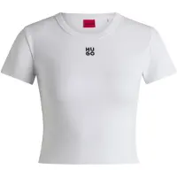 HUGO para mujer. 50512000 Camiseta Delanor blanco (L), Casual, Algodón, Manga corta, outlet 2026.