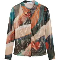 Desigual , Blusa multitono, Poliester, Verde, S