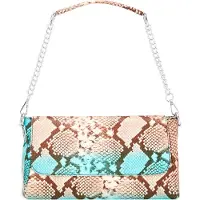 NAEMI Bolso de hombro turquesa / marrón oscuro / altrosa