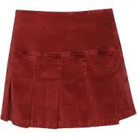 Superdry para mujer. W7210244A Minifalda plisada de pana granate (S), Casual, Algodón, outlet 2026.