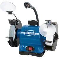Scheppach Amoladora doble BG200AL | Motor de inducción de 550 vatios | Diámetro de la muela: 200 milímetros | Protector contra chispas