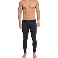 Schiesser Calzoncillo largo 'Feinripp Melange' azul oscuro / gris