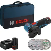 Bosch Amoladora Angular GWS 12V-76 (2 x 2,0 Ah + GAL12V-20 + Discos + Bolsa)