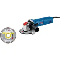 Bosch Amoladora angular X-LOCK GWX 14-125 Professional (azul, 1400 vatios, con disco de corte de diamante)
