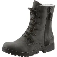 Rieker Botines con cordones gris moteado / negro