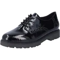 Rieker Zapatos con cordón 'Schnürschuh Damen 45502 00 Kunststoff (Synthetik) in schwarz' negro