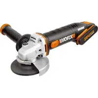 WORX Amoladora angular inalámbrica WX800 con 2 baterías de 20V/2,0 Ah, cargador y maletín