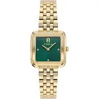 Furla Reloj analógico 'Diamante' oro / verde oscuro