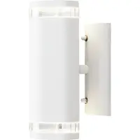 Konstsmide Modena: Lámpara de pared Up&Down, fabricada en aluminio lacado en blanco y con pantalla de acrílico transparente