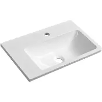 Hak Sapho ARANA, lavabo de encimera, 56x35 cm, blanco, para instalación en la parte izquierda