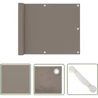 The Living Store Living Store: Panel divisor para balcón, color taupe, 75x500 cm, tejido Oxford