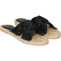 Superdry para mujer. WF310221A Alpargatas de tiras cruzadas negro (37), Tela, Plano, Ninguno, Casual, outlet 2026.