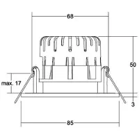 Brumberg foco LED BB20 IP65 caja de conexiones on/off níquel mate