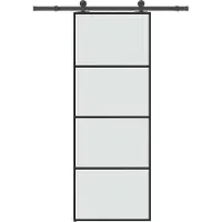 vidaXL Puerta corredera con herrajes, 76x205 cm, vidrio de seguridad ESG y aluminio