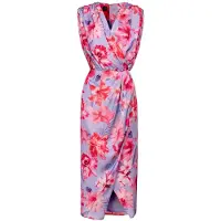 Pinko Artificioso Abito Satin Stampa Fiori Tropicali Lilac/pale Pi Talla: 40 | Vestidos Midi Outlet | Mujer | Púrpura