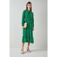 Lk bennett Bridget Monkey Midi Dress Green/cream Talla: 6 | Vestidos Midi Outlet | Mujer | Verde