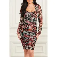 Guess Marciano By Leopard Rose Mesh Dress Leopard Rose Print Talla: L | Mini Vestidos Outlet | Mujer | Rosa