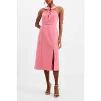French Connection Eco Crepe Ring Halterneck Dress Camellia Rose Talla: 8 | Vestidos Midi Outlet | Mujer | Rosa
