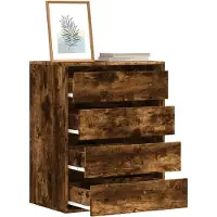 vidaXL Cómoda, aspecto de madera envejecida, 60x41x76 cm, material de madera