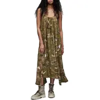 AllSaints Areena Peggy Dress Khaki Green Talla: 36 | Vestidos Midi Outlet | Mujer | Marrón