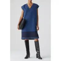 Closed V-neck Dress Dark Blue Talla: S | Vestidos Midi Outlet | Mujer | Azul