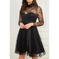 Guess Marciano By Mei Lace Dress Jet Black Talla: 38 | Vestidos Midi Outlet | Mujer | Negro