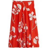 White Stuff Clemence Linen Blend Skirt Red Printed Talla: 20 | Faldas Midi Outlet | Mujer | Blanco