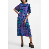 French Connection Gabriella Delph Midi Blue Depths Talla: 10 | Vestidos Midi Outlet | Mujer | Azul