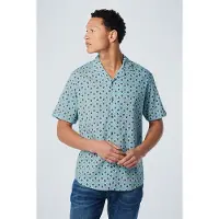 No-excess Shirt Short Sleeve Resort Collar Allover Printed Light Aqua Talla: S | Camisas Casuales Outlet | Hombre | Cian