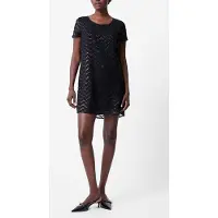 French Connection Lurex Ggt Ss Shift Dress S Black Talla: 6 | Mini Vestidos Outlet | Mujer | Negro