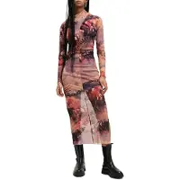 AllSaints Tia Colca Dress Canyon Purple Talla: 2 | Vestidos Midi Outlet | Mujer | Púrpura