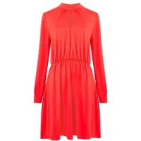 French Connection High Neck Keyhole Ponte Dress Red Talla: 16 | Vestidos Midi Outlet | Mujer | Rojo