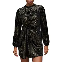 AllSaints Jemima Star Dress Black Gold Talla: 2 | Mini Vestidos Outlet | Mujer | Negro