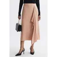Reiss Ash Split Midi Skirt — Camel Talla: 8 | Faldas Midi Outlet | Mujer | Marrón