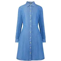 French Connection Chambray Btn-thru Dress Ls K Marine Talla: 8 | Blusón Outlet | Mujer