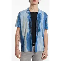 John Varvatos Laurel Regular Fit Ss Camp Shirt With Di Dutch Blue Talla: XS | Camisas Casuales Outlet | Hombre | Azul