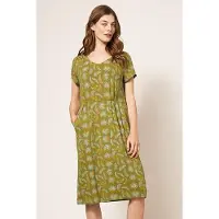 White Stuff Tallie Eco Vero Jersey Dre Green Printed Talla: 24 | Vestidos Midi Outlet | Mujer | Verde