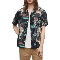 AllSaints Tagise Cotton Ss Shi Jet Black Talla: M | Camisas Casuales Outlet | Hombre | Negro
