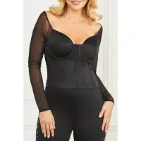 Guess Marciano By Blanche Corset Top Jet Black A996 Talla: XXS | Manga Larga Outlet | Mujer | Negro