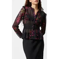 French Connection Elise Ruched Waist Black Talla: 6 | Blusas Outlet | Mujer | Negro