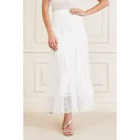 Guess Marciano GUESS Eco Lou Lou Skirt Pale Pearl Talla: 38 | Faldas Maxi Outlet | Mujer | Blanco
