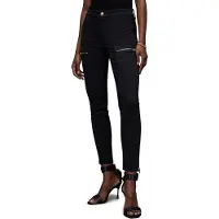 AllSaints Demi Zip Skinny Jean Black Talla: W26 | Vaqueros Pitillo Outlet | Mujer | Negro