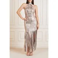 Guess Marciano By Daisy Fringe Dress White Gold Talla: XS | Vestidos Maxi Outlet | Mujer | Blanco