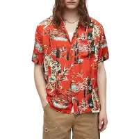 AllSaints Tagise Ss Shirt Ruby Red Talla: XS | Camisas Casuales Outlet | Hombre | Rojo